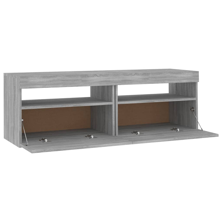 Tv-meubel met LED-verlichting 120x35x40 cm grijs sonoma eiken MeubelReus