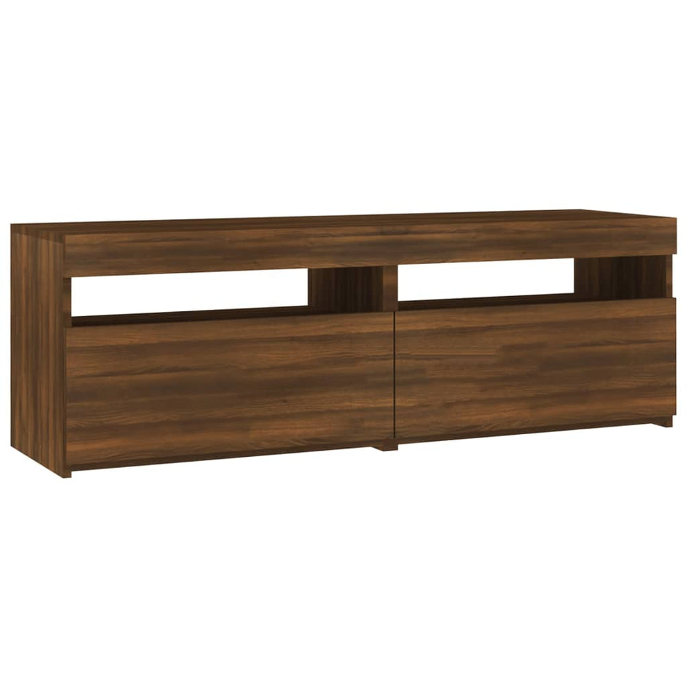 Tv-meubel met LED-verlichting 120x35x40 cm bruineikenkleurig MeubelReus