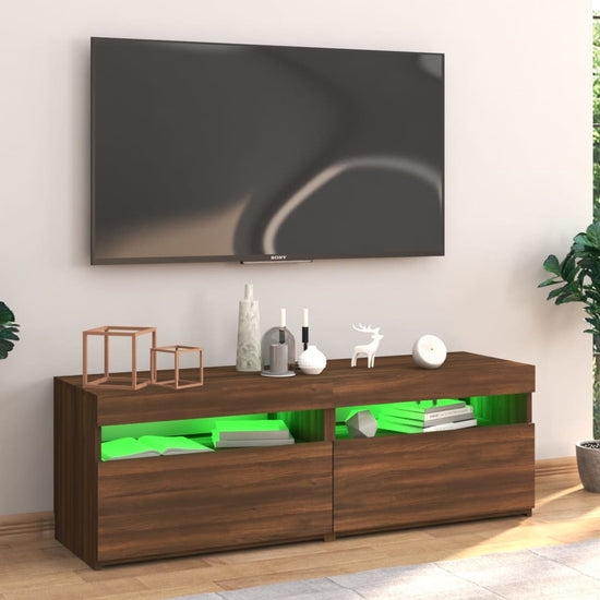 Tv-meubel met LED-verlichting 120x35x40 cm bruineikenkleurig MeubelReus