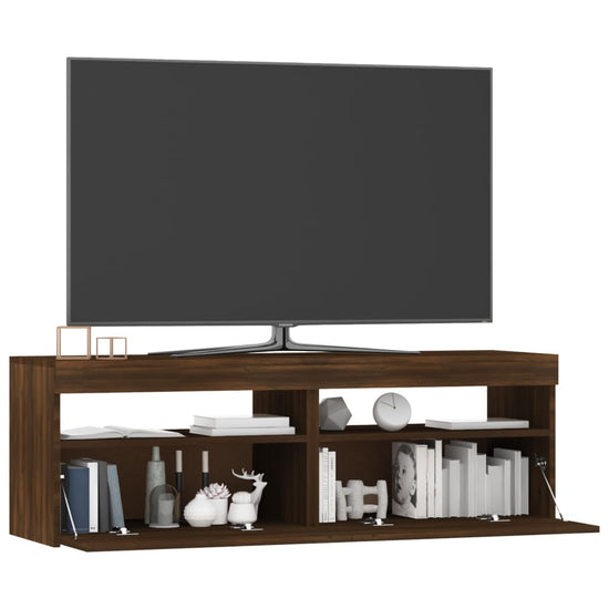 Tv-meubel met LED-verlichting 120x35x40 cm bruineikenkleurig MeubelReus