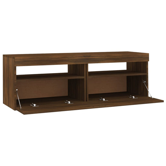 Tv-meubel met LED-verlichting 120x35x40 cm bruineikenkleurig MeubelReus