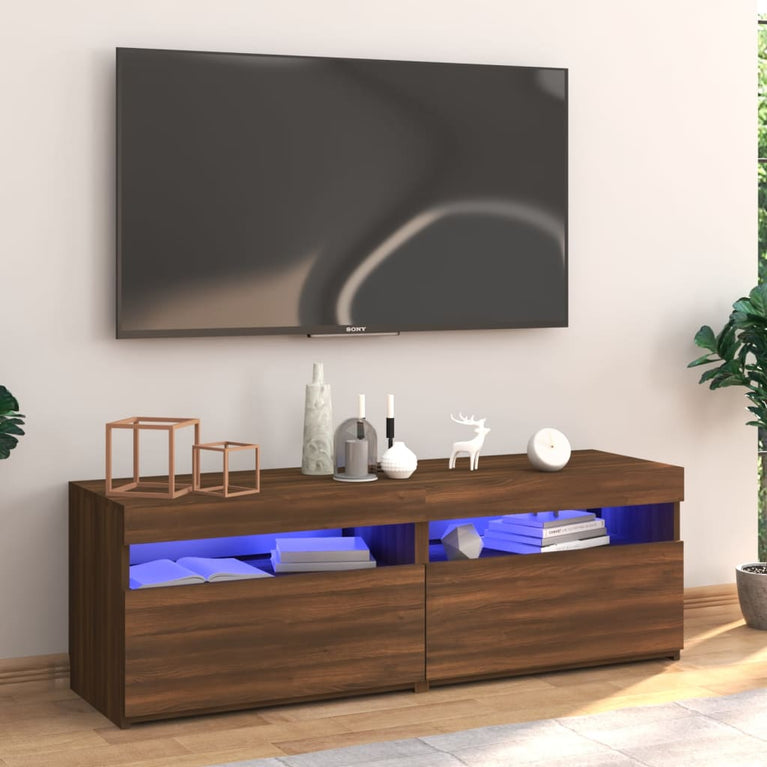 Tv-meubel met LED-verlichting 120x35x40 cm bruineikenkleurig MeubelReus
