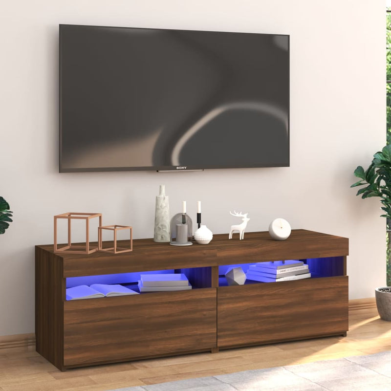 Tv-meubel met LED-verlichting 120x35x40 cm bruineikenkleurig MeubelReus