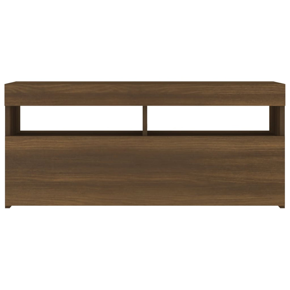 Tv-meubel met LED-verlichting 90x35x40 cm bruineikenkleurig MeubelReus