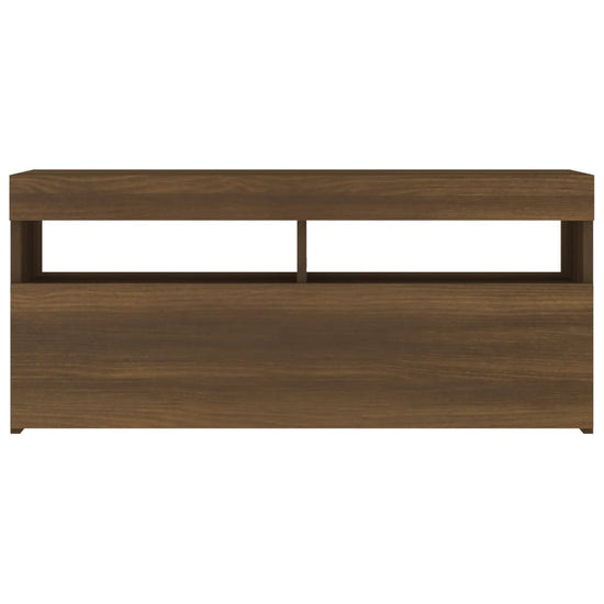 Tv-meubel met LED-verlichting 90x35x40 cm bruineikenkleurig MeubelReus