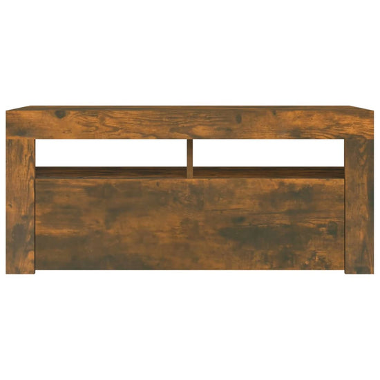 Tv-meubel met LED-verlichting 90x35x40 cm gerookt eikenkleurig MeubelReus
