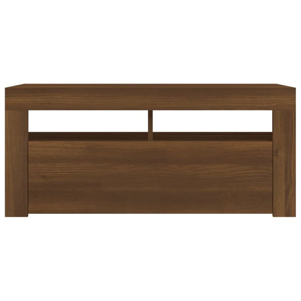 Tv-meubel met LED-verlichting 90x35x40 cm bruineikenkleurig MeubelReus