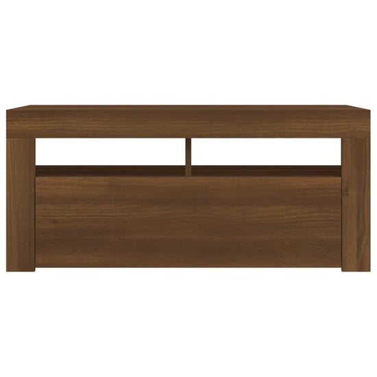 Tv-meubel met LED-verlichting 90x35x40 cm bruineikenkleurig MeubelReus