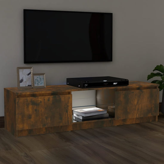 Tv-meubel met LED-verlichting 120x30x35,5 cm gerookt eikenkleur MeubelReus