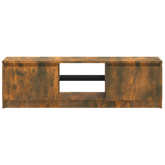 Tv-meubel met LED-verlichting 120x30x35,5 cm gerookt eikenkleur MeubelReus