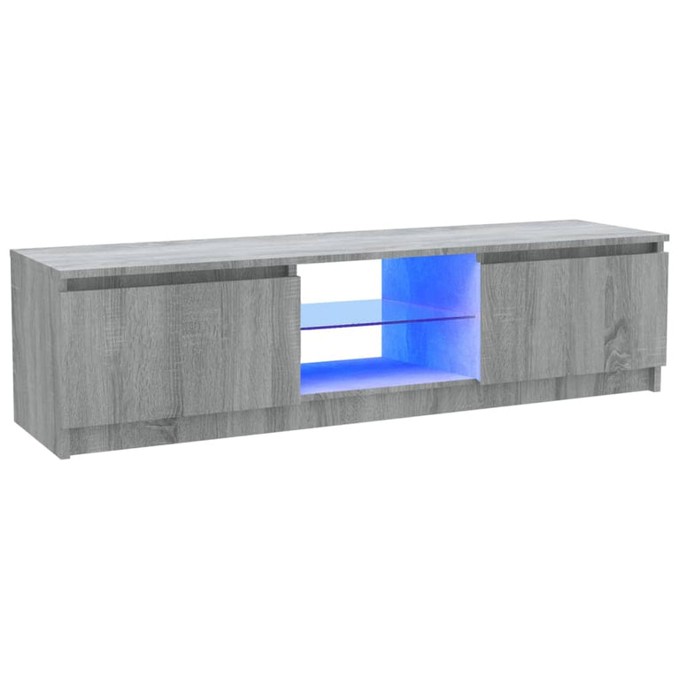 Tv-meubel met LED-verlichting 120x30x35,5 cm grijs sonoma eiken MeubelReus