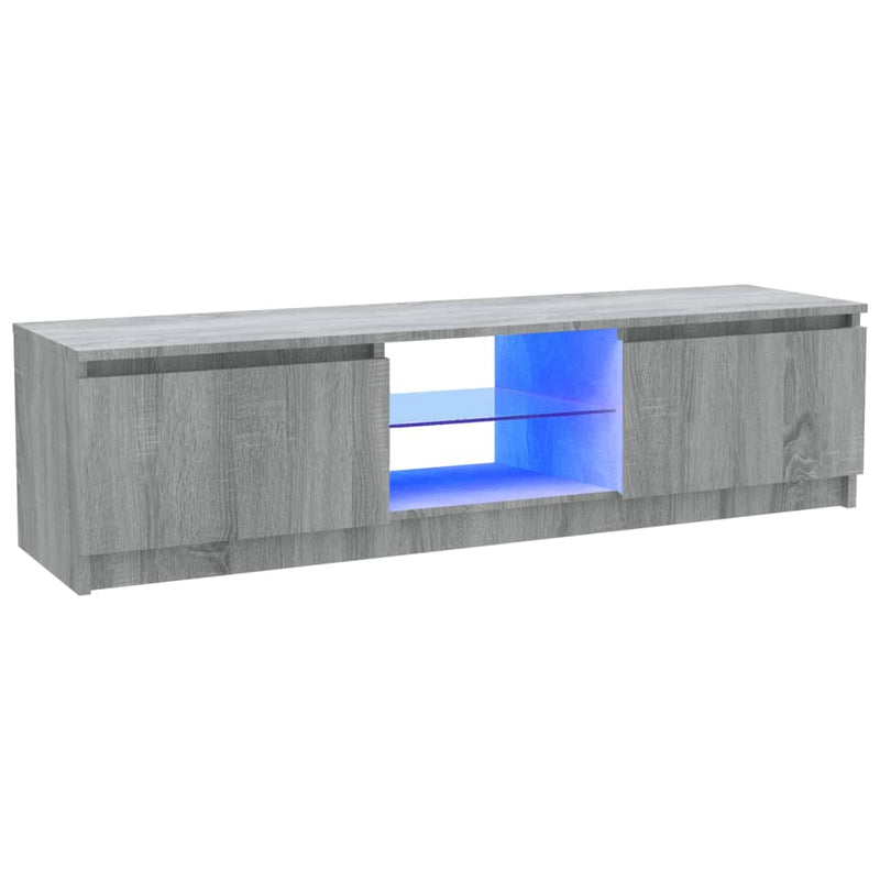 Tv-meubel met LED-verlichting 120x30x35,5 cm grijs sonoma eiken MeubelReus