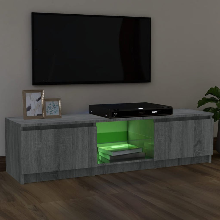 Tv-meubel met LED-verlichting 120x30x35,5 cm grijs sonoma eiken MeubelReus