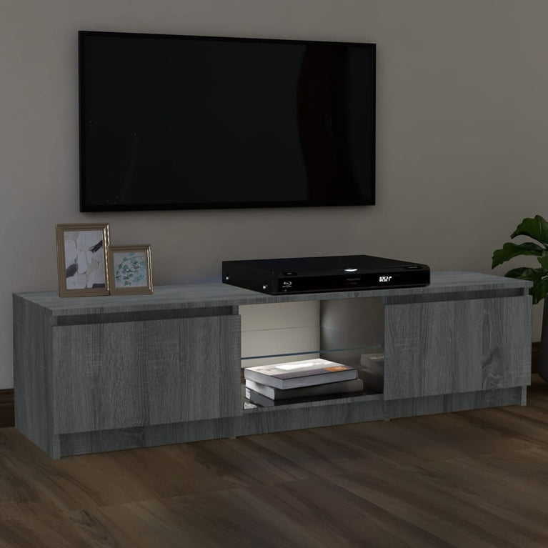 Tv-meubel met LED-verlichting 120x30x35,5 cm grijs sonoma eiken MeubelReus