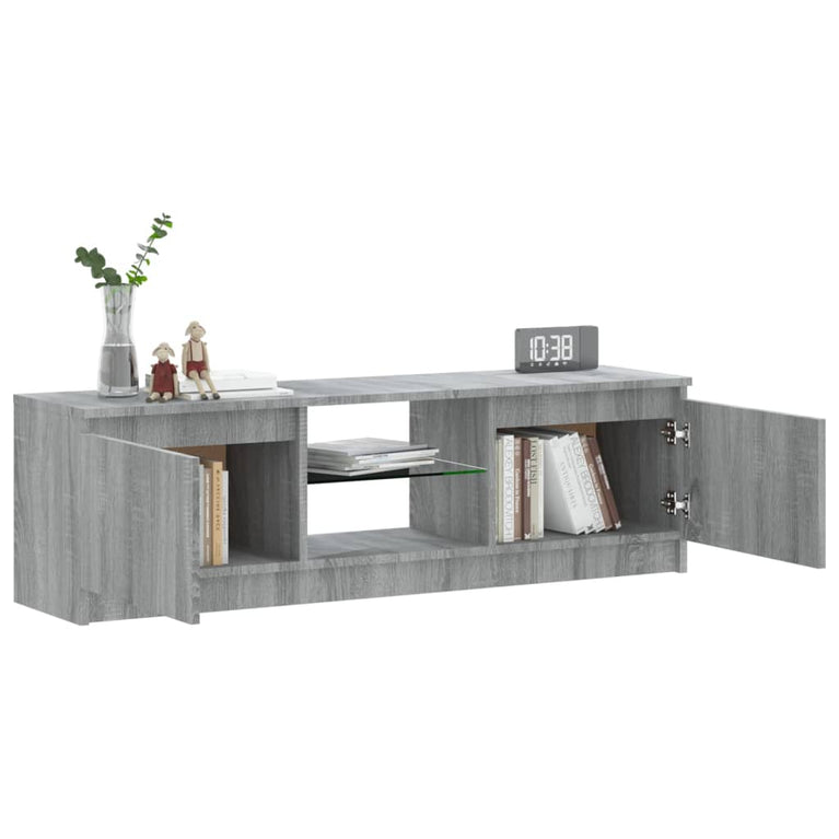 Tv-meubel met LED-verlichting 120x30x35,5 cm grijs sonoma eiken MeubelReus