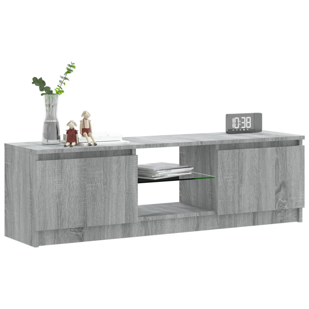Tv-meubel met LED-verlichting 120x30x35,5 cm grijs sonoma eiken MeubelReus