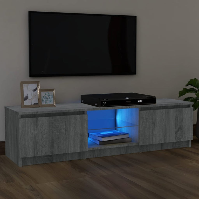Tv-meubel met LED-verlichting 120x30x35,5 cm grijs sonoma eiken MeubelReus