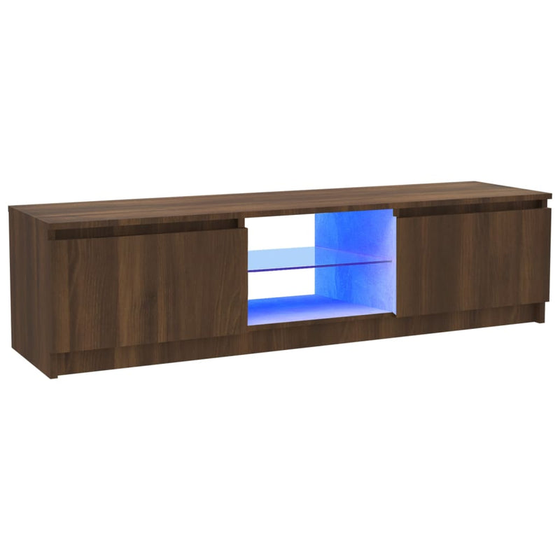 Tv-meubel met LED-verlichting 120x30x35,5 cm bruin eikenkleur MeubelReus