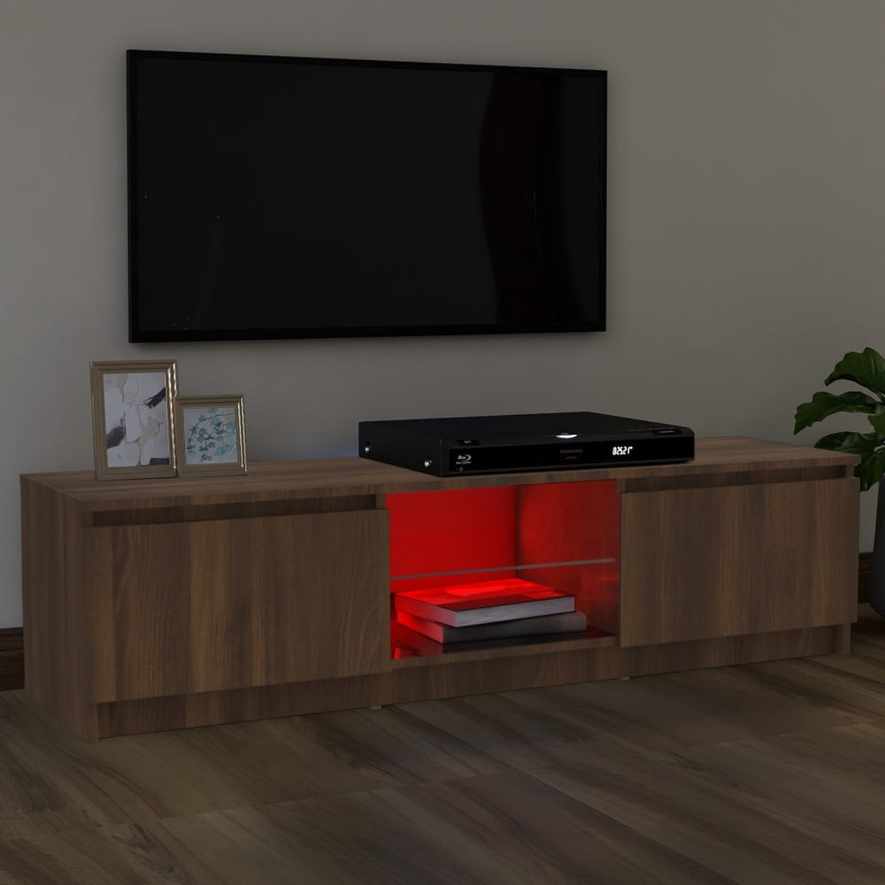 Tv-meubel met LED-verlichting 120x30x35,5 cm bruin eikenkleur MeubelReus