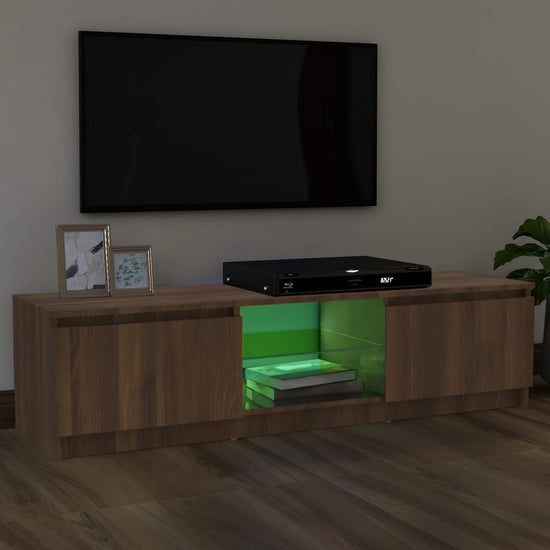 Tv-meubel met LED-verlichting 120x30x35,5 cm bruin eikenkleur MeubelReus