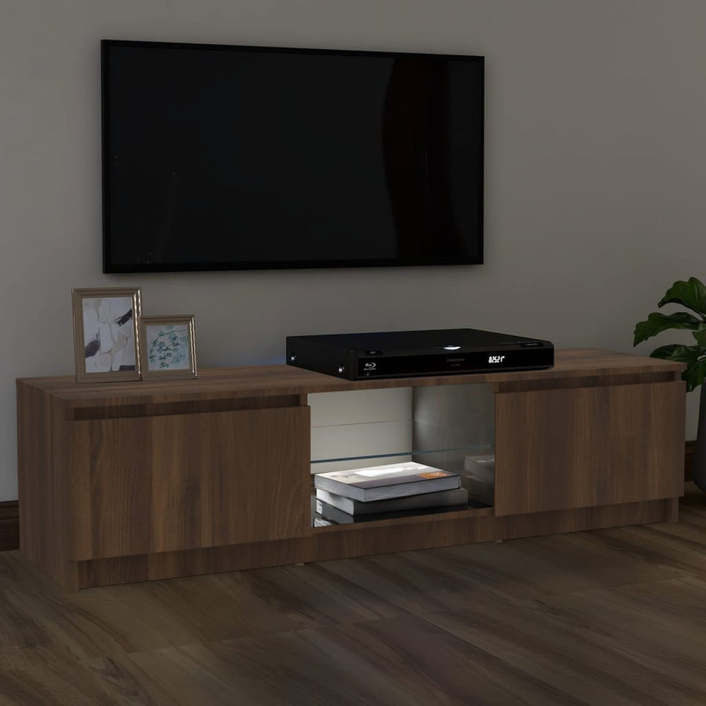 Tv-meubel met LED-verlichting 120x30x35,5 cm bruin eikenkleur MeubelReus
