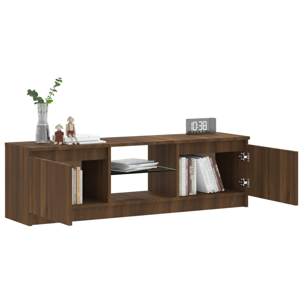 Tv-meubel met LED-verlichting 120x30x35,5 cm bruin eikenkleur MeubelReus