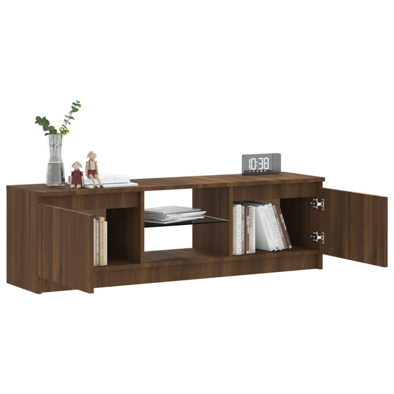 Tv-meubel met LED-verlichting 120x30x35,5 cm bruin eikenkleur MeubelReus