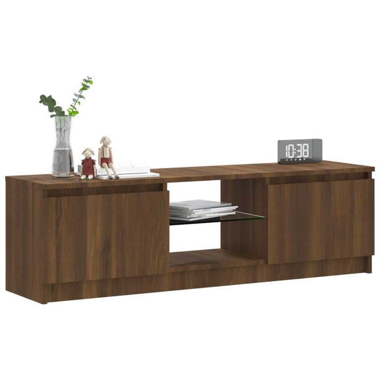 Tv-meubel met LED-verlichting 120x30x35,5 cm bruin eikenkleur MeubelReus