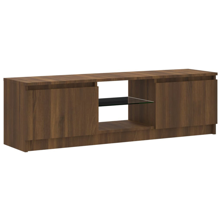Tv-meubel met LED-verlichting 120x30x35,5 cm bruin eikenkleur MeubelReus