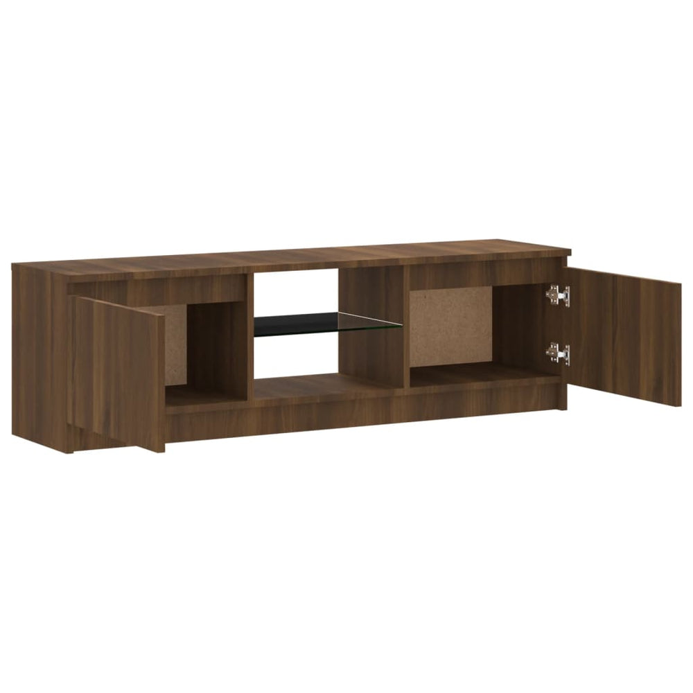 Tv-meubel met LED-verlichting 120x30x35,5 cm bruin eikenkleur MeubelReus