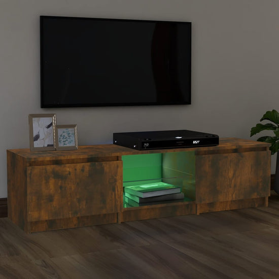 Tv-meubel LED-verlichting 140x40x35,5 cm gerookt eikenkleurig MeubelReus