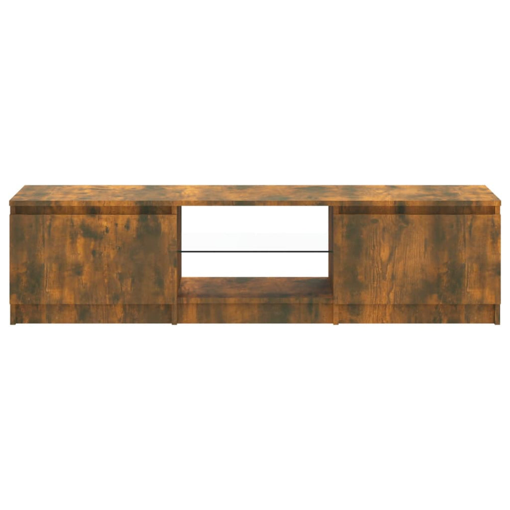 Tv-meubel LED-verlichting 140x40x35,5 cm gerookt eikenkleurig MeubelReus