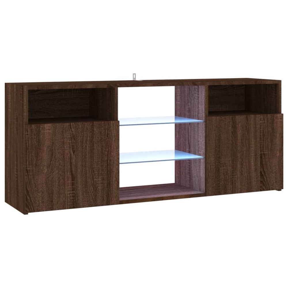 Tv-meubel met LED-verlichting 120x30x50 cm bruineikenkleurig MeubelReus
