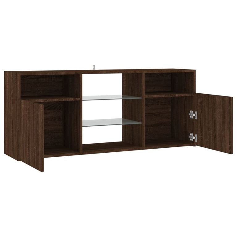 Tv-meubel met LED-verlichting 120x30x50 cm bruineikenkleurig MeubelReus