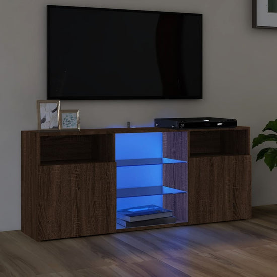 Tv-meubel met LED-verlichting 120x30x50 cm bruineikenkleurig MeubelReus