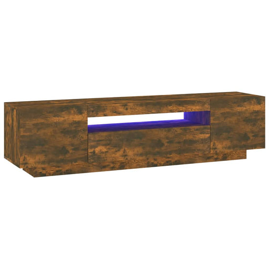 Tv-meubel met LED-verlichting 160x35x40 cm gerookt eikenkleurig MeubelReus