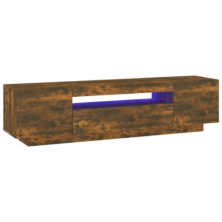 Tv-meubel met LED-verlichting 160x35x40 cm gerookt eikenkleurig MeubelReus