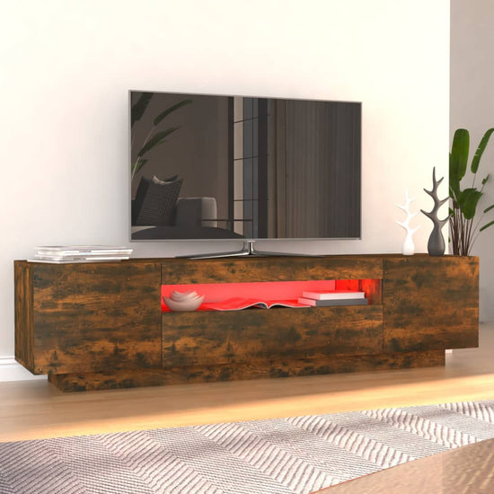 Tv-meubel met LED-verlichting 160x35x40 cm gerookt eikenkleurig MeubelReus