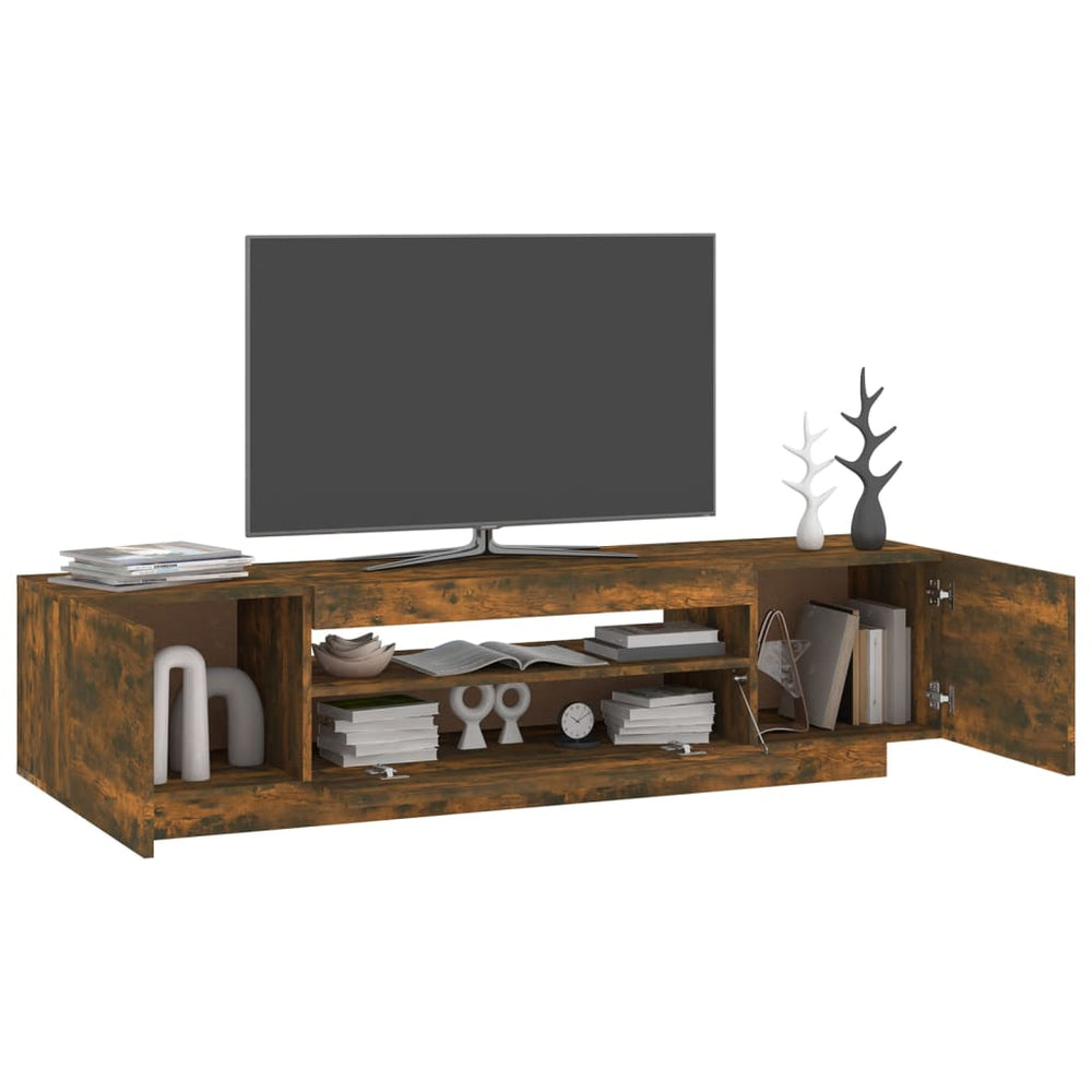 Tv-meubel met LED-verlichting 160x35x40 cm gerookt eikenkleurig MeubelReus