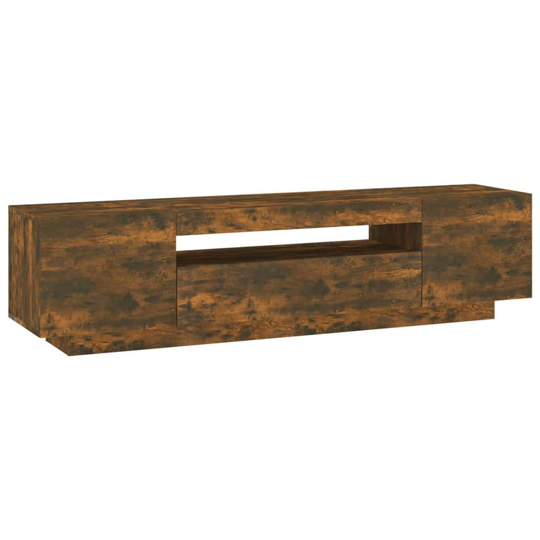 Tv-meubel met LED-verlichting 160x35x40 cm gerookt eikenkleurig MeubelReus