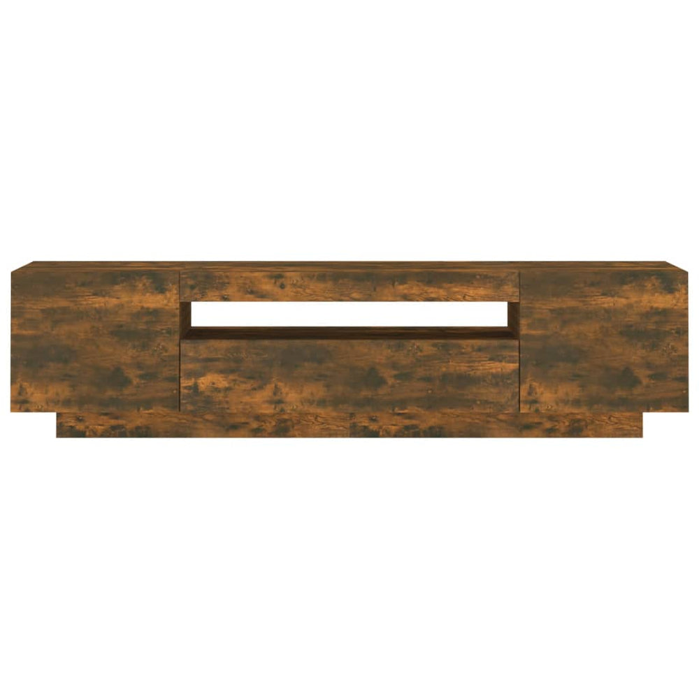Tv-meubel met LED-verlichting 160x35x40 cm gerookt eikenkleurig MeubelReus
