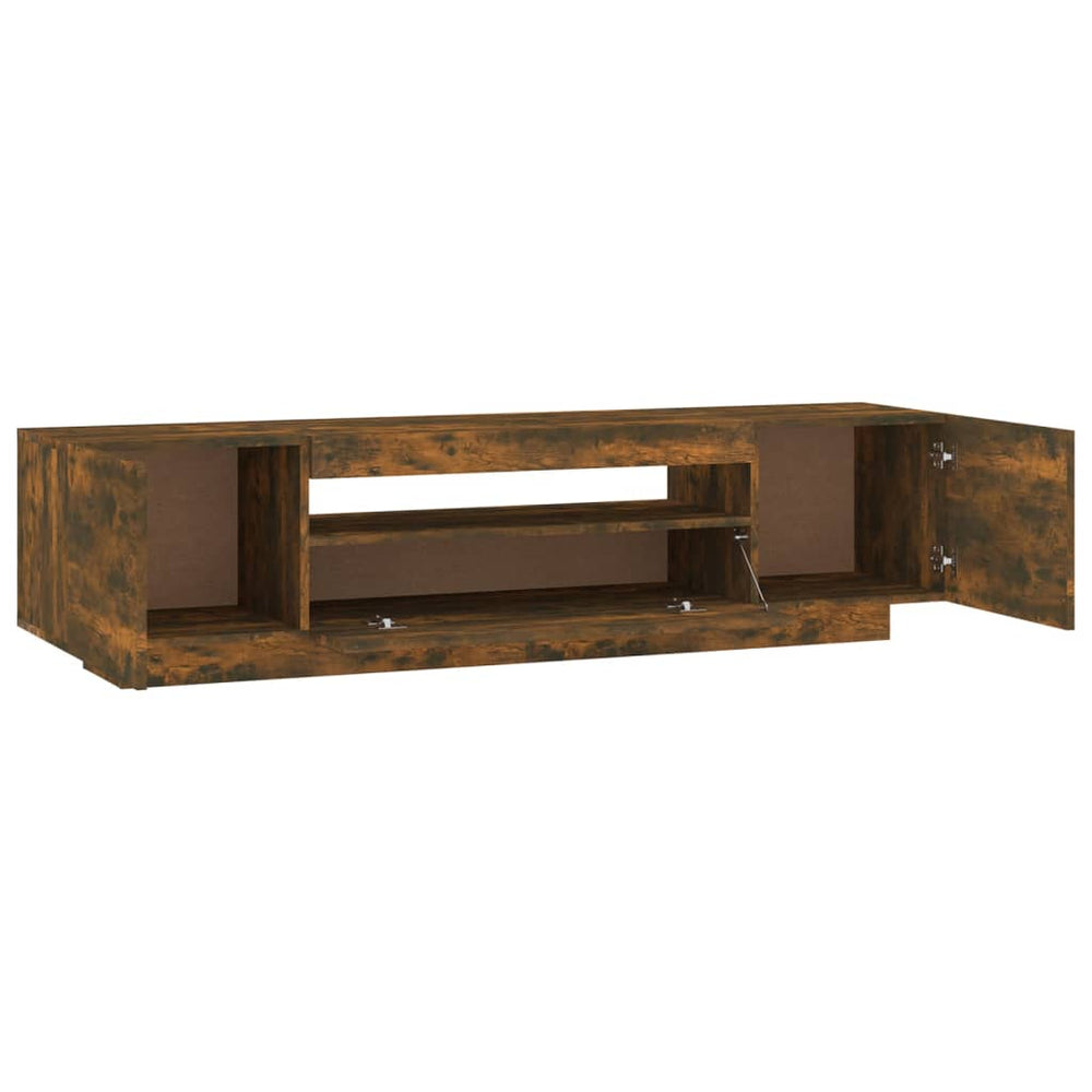 Tv-meubel met LED-verlichting 160x35x40 cm gerookt eikenkleurig MeubelReus