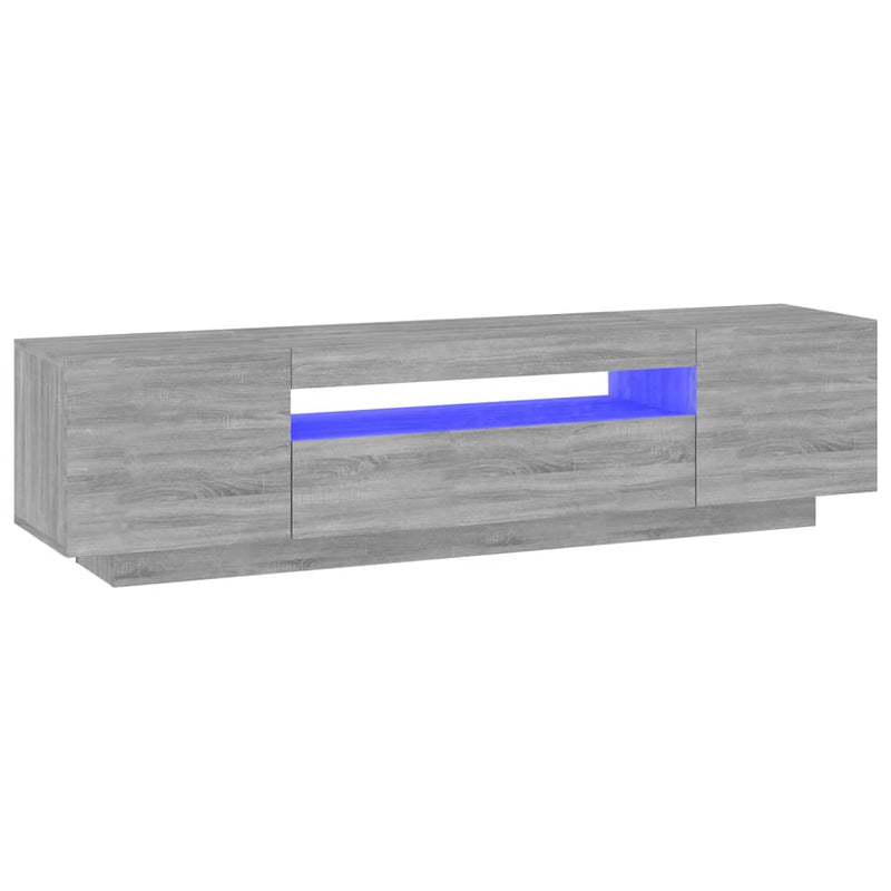 Tv-meubel met LED-verlichting 160x35x40 cm grijs sonoma eiken MeubelReus