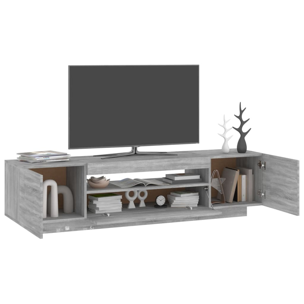 Tv-meubel met LED-verlichting 160x35x40 cm grijs sonoma eiken MeubelReus