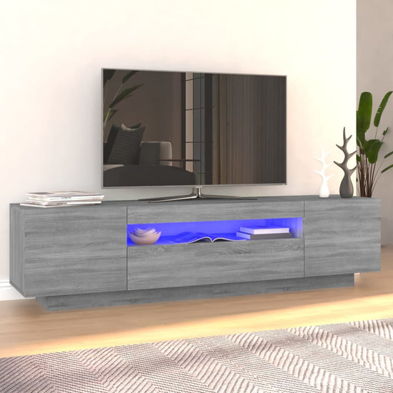 Tv-meubel met LED-verlichting 160x35x40 cm grijs sonoma eiken MeubelReus