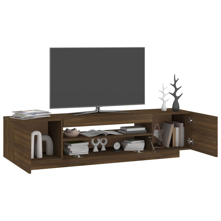 Tv-meubel met LED-verlichting 160x35x40 cm bruineikenkleurig MeubelReus