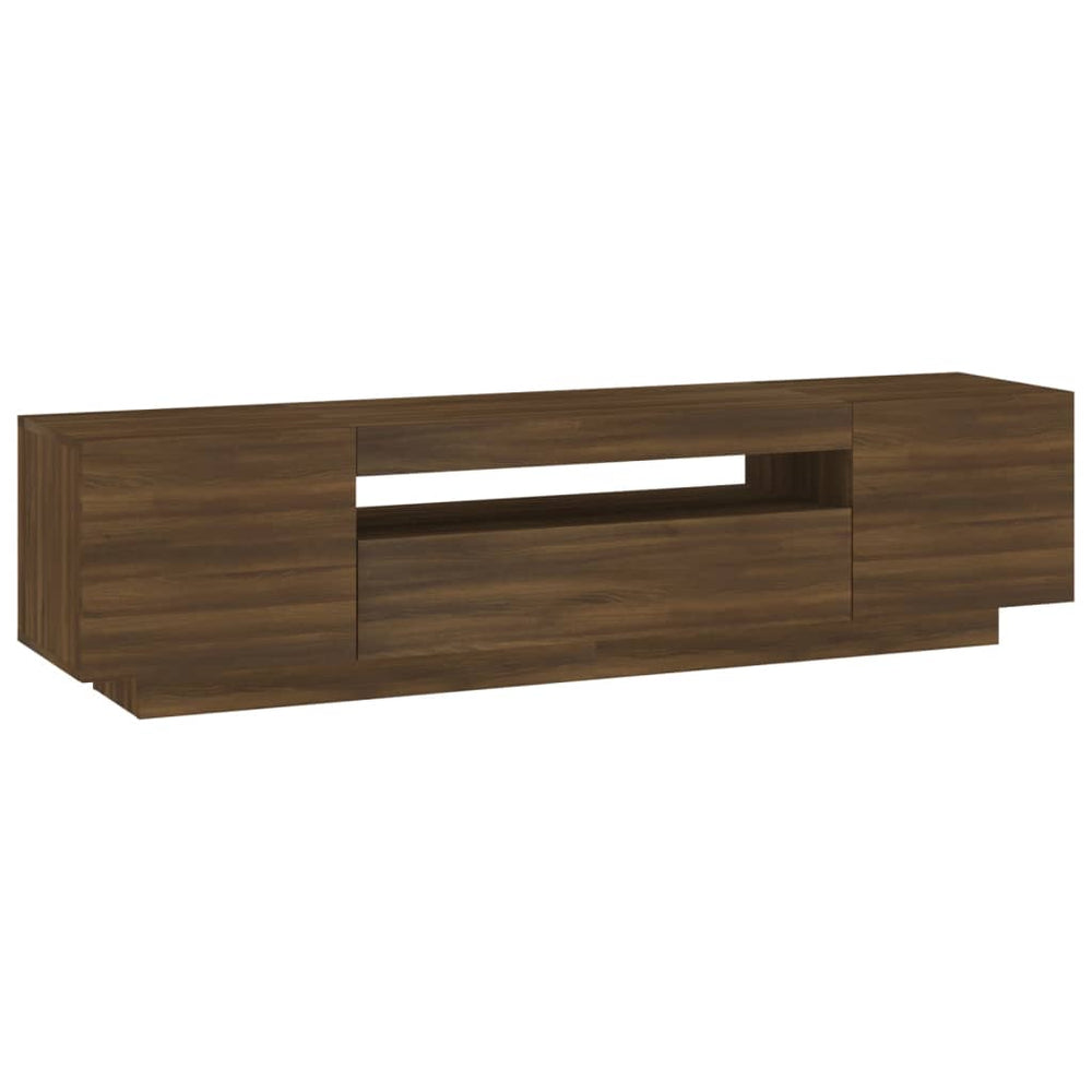 Tv-meubel met LED-verlichting 160x35x40 cm bruineikenkleurig MeubelReus