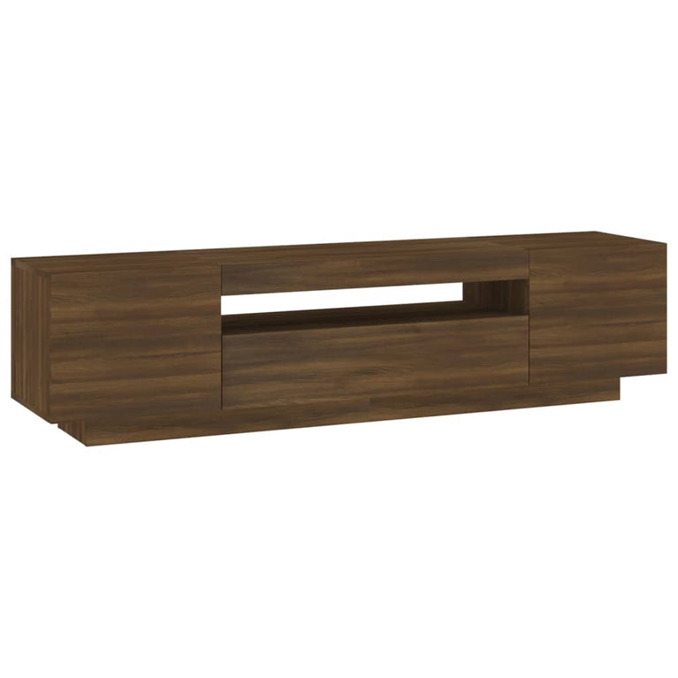 Tv-meubel met LED-verlichting 160x35x40 cm bruineikenkleurig MeubelReus