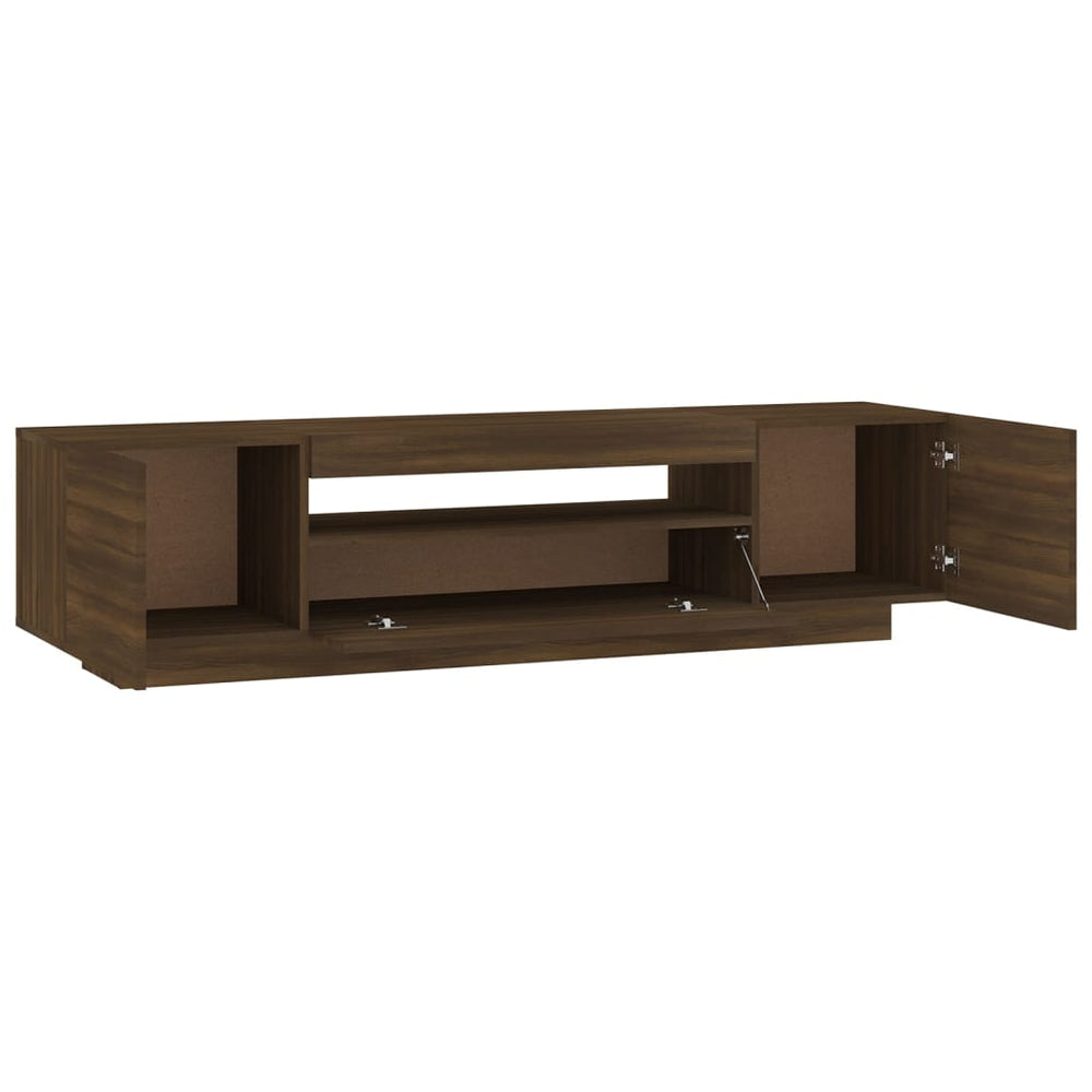 Tv-meubel met LED-verlichting 160x35x40 cm bruineikenkleurig MeubelReus