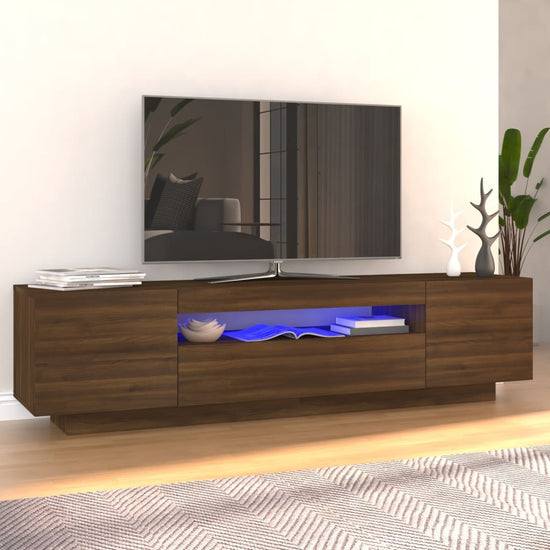 Tv-meubel met LED-verlichting 160x35x40 cm bruineikenkleurig MeubelReus